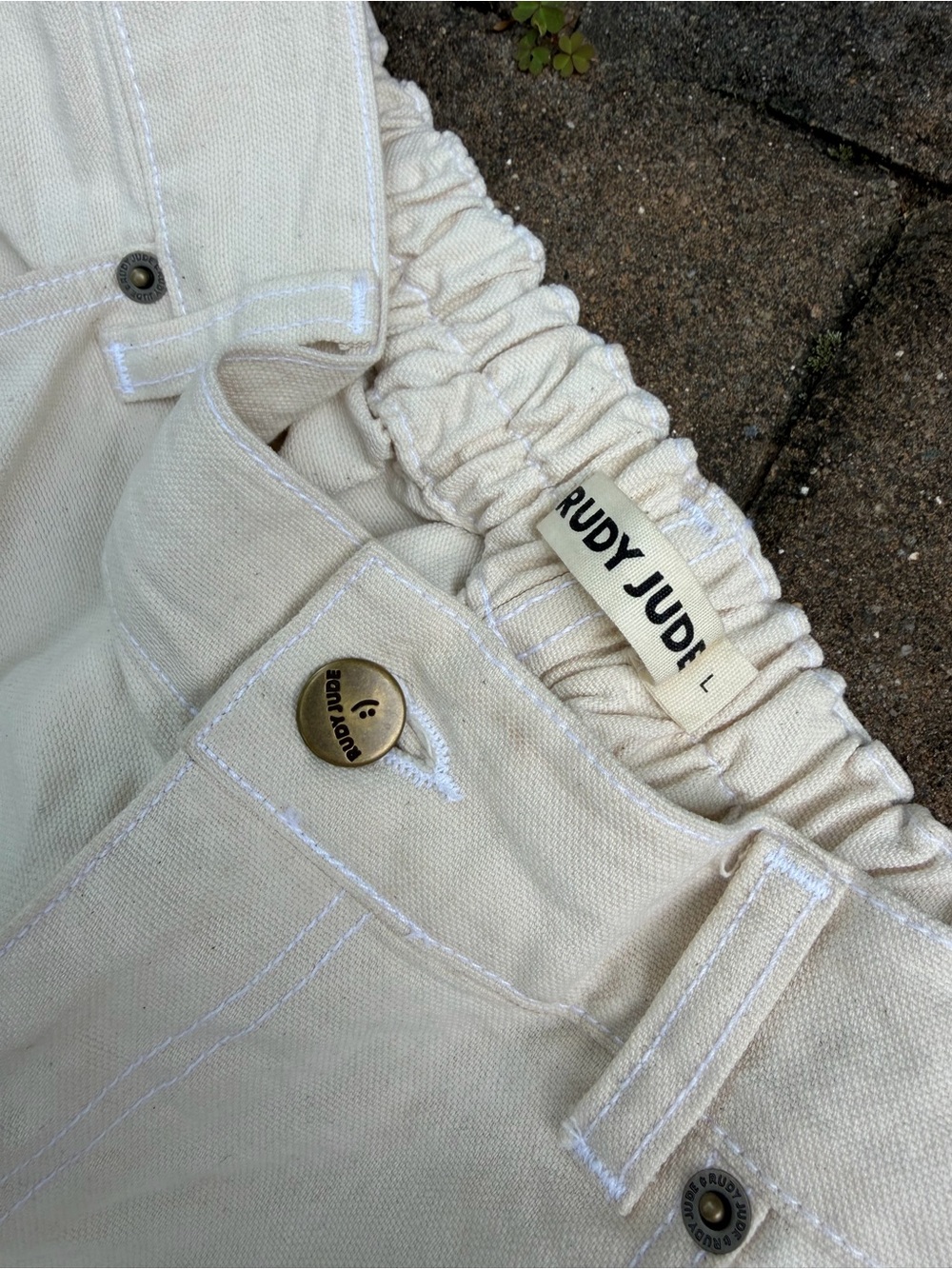 Like New RJ Big Baby Utility Jeans in Natural Canvas sz L - Picture 3 of 9